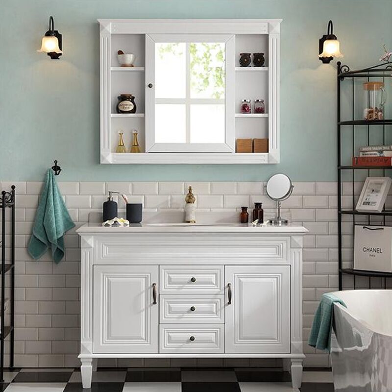 全鋁衛浴柜-01（風格：簡歐；顏色：暖白）